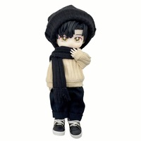Vêtements pour poupée en peluche OB11, tenue d'hiver, chapeau, cache-cou, écharpe en laine, échelle 1/12, corps uni