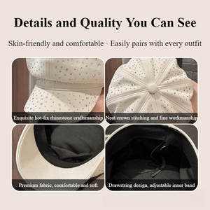 Casquette Gavroche Rétro Britannique Vintage en Laine pour Femme avec Strass, Style Béret, Protection Solaire, Chapeau de <span class=keywords><strong>Boulanger</strong></span> pour l'Extérieur - Product Image 4