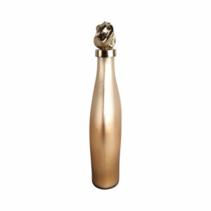 Vaso a forma di bottiglia con decorazione scultorea in metallo per soggiorno, camera da letto, ufficio, decorazione da tavolo - Product Image 3