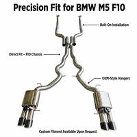 Sistema de Escape Catback para BMW M5 M6 F10 F12 4.4T S63, Acero Inoxidable 304, Válvula Electrónica, Puntas de Fibra de Carbono, Tubos de Escape