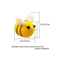 Ornements décor à la maison laine jaune bourdon enfants laine feutre artisanat forme bricolage oreille pendentif épingle à cheveux feutre boule abeille