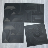 Panneau mural 3D moderne en PVC noir imperméable et facile à installer Décoration murale