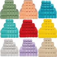 Ensemble de 6 serviettes en coton ultra douces et respectueuses de la peau, linge de bain respirant et léger, logo personnalisé disponible
