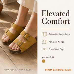 Sandalias de Plataforma con Cuña de Ante Vacuno para Mujer, Diseño Personalizado OEM, Tacón de 7 cm, Estilo Japonés, Punta Abierta, Suela de <span class=keywords><strong>EVA</strong></span>, para Playa, Verano, Fábrica China - Product Image 5