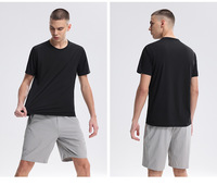 T-shirts à manches courtes pour hommes, séchage rapide, sportifs, pour la course à pied, la remise en forme, l'entraînement en plein air, t-shirt imprimé avec logo, polyester