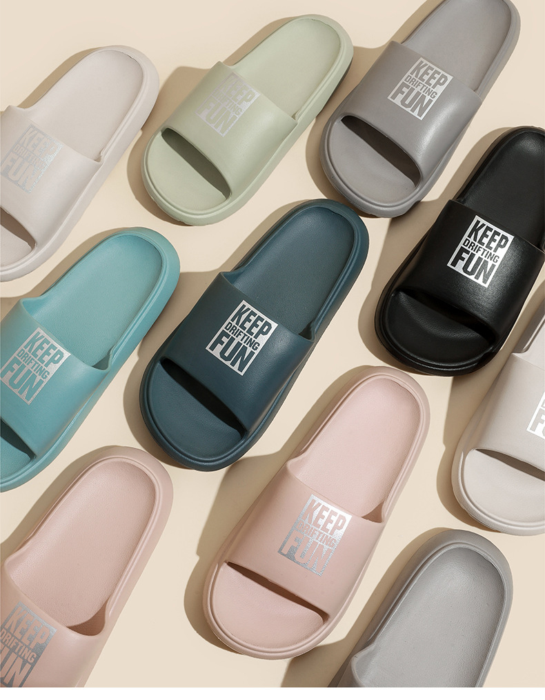 Custom Logo EVA Slides Non-slip Men Slippers Indoor Women Bathroom Slippers