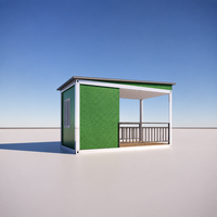 Poste de Garde Préfabriqué Portable Modulaire avec Veranda Couverte pour Entrée de Chantier