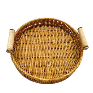 Yiqiang tessuto a mano vassoio di frutta in Rattan cesto di pane Mantou soggiorno cesto portaoggetti per la casa in Rattan intrecciato a doppio orecchio - Product Image 6