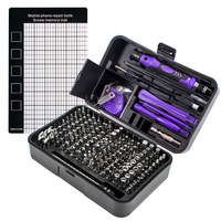 Kit d'outils de réparation multifonction 115-en-1 pour ordinateurs/téléphones avec mallette rigide, embouts de précision en acier au chrome-vanadium OEM