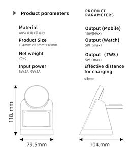 Produit tendance 3 en 1 chargeurs <span class=keywords><strong>sans</strong></span> <span class=keywords><strong>fil</strong></span> pour <span class=keywords><strong>iphone</strong></span> 15 veilleuse <span class=keywords><strong>chargeur</strong></span> d'alignement magnétique fort pour <span class=keywords><strong>Apple</strong></span> Watch Stand Hoder - Product Image 5