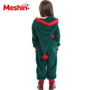 MS - Mono de Terciopelo Coral Verde para Invierno, Ideal para Fiestas, Festivales, Navidad, Pijamas Familiares para Niños y Adultos, Colección para Niñas - Product Image 6