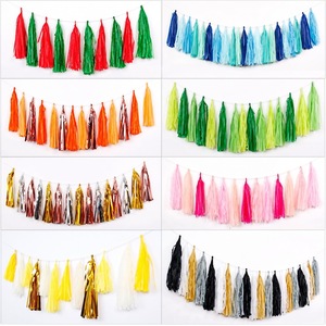 ริบบิ้นพู่กระดาษหลากสีสันสำหรับตกแต่งงานปาร์ตี้ ลูกโป่ง วันเกิด วันวาเลนไทน์ วันพ่อ - อุปกรณ์ตกแต่งภายใน - Product Image 5