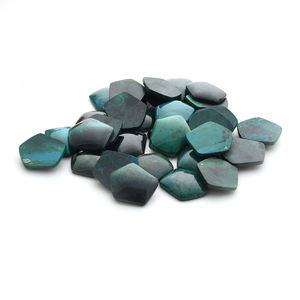 Großhandel Natur Facettierte Bastel steine Cabochon Blau Malachit Kristall Edelstein Chrysokoll Perle - Product Image 2