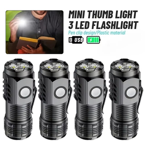 Wholesale Mini Tactical Handheld <b>Flashlight</b> Ultra Powerful <b>Rechargeable</b> LED Torch Metal Pen Clip Hand Lamp - Product Image 6