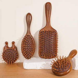 サンダルウッドヘアコーム手持ちスカルプマッサージブラシカスタムロゴサロン用 - Product Image 1