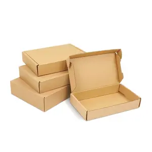 boîtes d'expédition en papier Kraft plat ondulé, emballage de courrier, pour perruque, cosmétique, vêtements, vente en gros