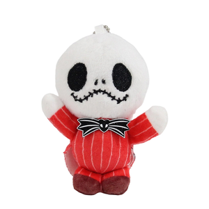 Porte-clés en peluche <span class=keywords><strong>Jack</strong></span> Skellington de 4 pouces, poupée moelleuse et souple, prix de machine à griffes d'Halloween pour sacs de fête d'enfants - Product Image 1