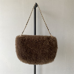Популярная женская сумка-клатч Jxwatcher из натурального меха овчины, на плечо, из плюша, из натурального меха ягненка - Product Image 4