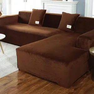 Polyester Spandex Non Slip Double-Seat Elastic Sofa Cover L Shape Sectional Elastic Slipcovers Couch Cover Stretch Sofa Cover