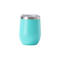 12oz RVS Wijnbeker Dubbelwandig Gepersonaliseerd Logo Cadeau Reismok voor Promotie Bedrijfscadeau Buitenfeest
