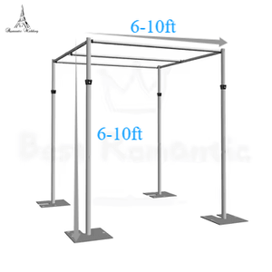 6-10' Tall X 6-10' Wide Stretchable Aluminum Alloy Arch <b>Backdrop</b> <b>Stand</b> Wedding Hall Decorations - Product Image 2
