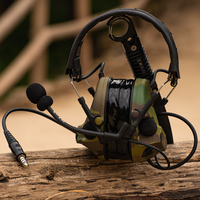 Headset Taktis TS TAC-SKY CIII dengan Headband Lepas Pasang & U94 PTT untuk Berburu, Olahraga Menembak, dan Perlindungan Telinga
