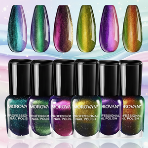 Juego de Esmalte de Uñas Líquido Brillante Metálico Holográfico <span class=keywords><strong>Morovan</strong></span>, Fórmula de Secado Rápido, Larga Duración, Resistente a Desportilladuras, Paquete a Granel de 0.27oz - Product Image 1