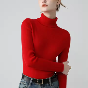 Gran oferta, suéter de Cachemira para mujer, suéter de cuello alto de punto acanalado de <span class=keywords><strong>9Gg</strong></span>, suéter de mujer, suéter de ropa interior - Product Image 4