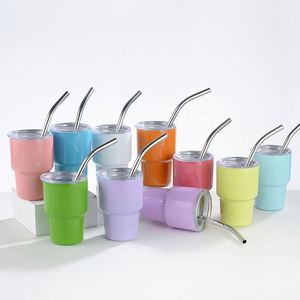 Tendances Design – Gobelets isothermes en acier inoxydable à double paroi sous vide, mini-tumblers de 2 oz et 3 oz, verres à shot avec couvercle et paille - Product Image 3