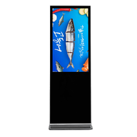 Kiosque numérique sur pied 85 pouces avec écran tactile capacitif LCD, système Android/PC, pour affichage publicitaire vidéo en ascenseur et métro