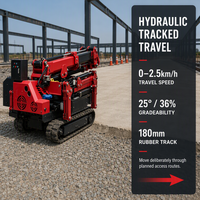 Grue araignée sur chenilles de 1,2 tonne, portée 5,35 m, hauteur de levage 6,3 m, AC380V, grue hydraulique sur chenilles pour la construction électrique, vente en gros