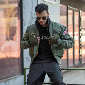 Blouson bombardier de vol confortable veste de sport pour hommes vente de gros veste d'hiver classique personnalisée bon marché