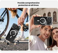 Coque de téléphone transparente magnétique antichoc en TPU C&T 2,0 mm pour iPhone 17/16/15/14/13/12 Pro Max
