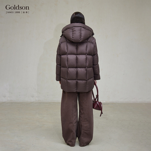 <span class=keywords><strong>Piumino</strong></span> da <span class=keywords><strong>Donna</strong></span> Goldson Marrone Scuro Vestibilità Ampia per l'Inverno con Collo Alto e Cappuccio, Design a Doppia Cerniera - Product Image 2