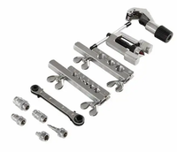 Kit de herramientas de abocardado doble para líneas de freno de coche de 10 piezas con cortatubos, operado manualmente, juego de reparación automotriz OEM, acero al cromo vanadio