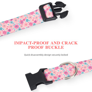 Großhandel Schnelle Lieferung Verstellbares Weiches Hundehalsband mit Blumendruck Pink Mehrfarbig Niedliche Muster für XS Klein Mittel Groß in 6 Farben - Product Image 4