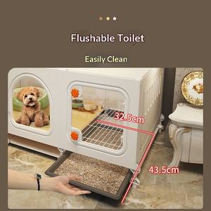 Jaula para Perros Pequeños con Baño Integrado, Caseta de Alambre de Hierro, Una Habitación, Una Sala de Estar, Villa para Cachorros, Hogar Interior - Product Image 2