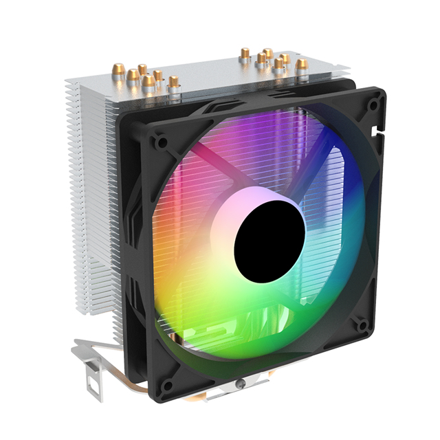 CPU Cooler 120mm RGB 3Pin Cooling Fan Heatsink 2 Heat-pipes Tower Heatsink for Intel LGA 775 1150 1155 AMD AM2/3/4