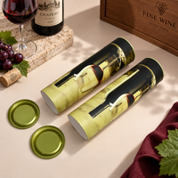 Tube en papier cylindrique personnalisé haut de gamme, écologique, en promotion, pour bouteille de vin ou de parfum, avec impression unique