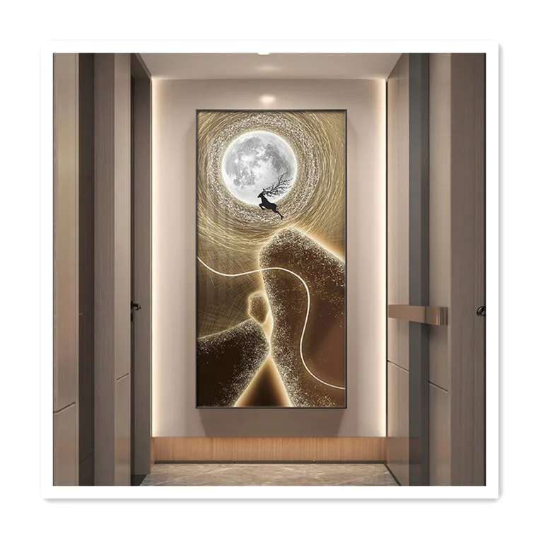 ArtUnion porch decoration modern animal elephant living room high-end abstract wall picture frame crystal porcelain painting
