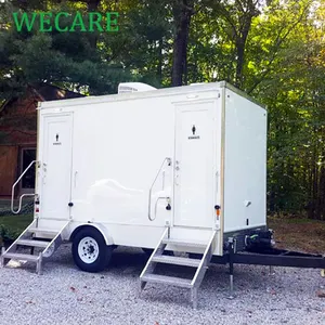 Wecare Luxe Mobiele Badkamer Aanhangwagen Draagbare Toilet Aanhangwagen Mobiel Toilet Buiten Draagbare Wasruimte Camper Toilet Aanhangwagen