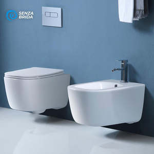 MedaHome Rimless Rubino Cerámica con Curado Térmico, Vaso Suspendido sin Brida, Blanco Pulido, Tapa de Cierre Suave, Extractor de Pared - Product Image 4