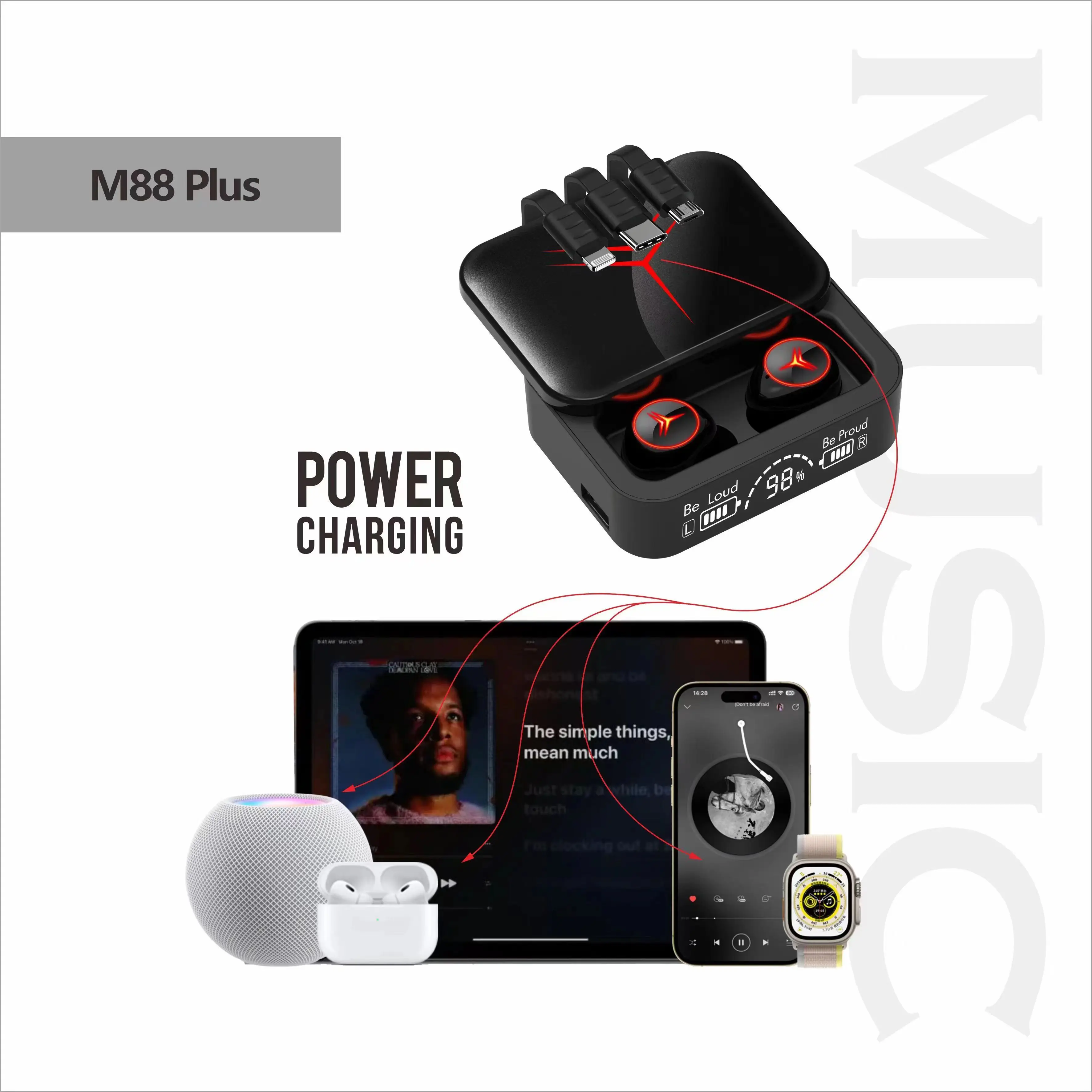TWS グッズセット Top Selling Audifonos M88 Plus TWS LED Display Wireless