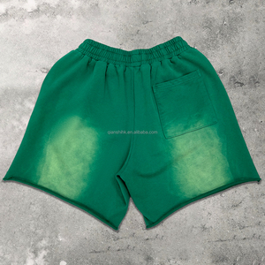 Shorts grande taille en coton de haute qualité avec bords bruts Shorts en éponge française surdimensionnés imprimés Shorts de basket-ball pour hommes lavés à l'acide - Product Image 2