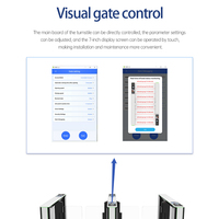 Panneau de contrôle visuel Android 7 pouces pour la sécurité, contrôle d'accès par reconnaissance faciale pour gymnase intérieur, tourniquet RFID avec lecteur de code QR