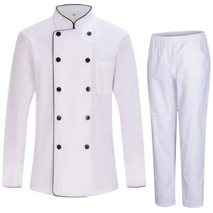 Giacca e pantaloni da chef da uomo - 65% poliestere 35% cotone - Nero/Bianco - 842B-8312 - Product Image 1