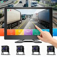 Monitor DVR de 10 pulgadas para camión con sistema completo de detección de punto ciego (BSD) y cámara de visión trasera para asistencia de marcha atrás en camiones de carga y autobuses