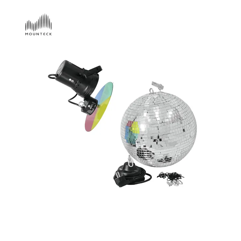 DJ 무대 파티 룸 장식 빛 30cm 은색 디스코 미러 볼 모터 Pinspot 무대 조명 키트