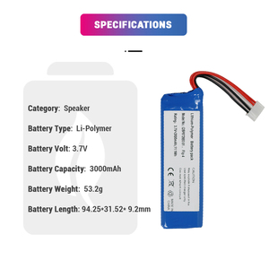 Li-po 3.7V 3000mAh thay thế Li-Polymer không dây Bluetooth Loa gsp872693 01 pin cho J B L lật 4 phiên bản đặc biệt - Product Image 2