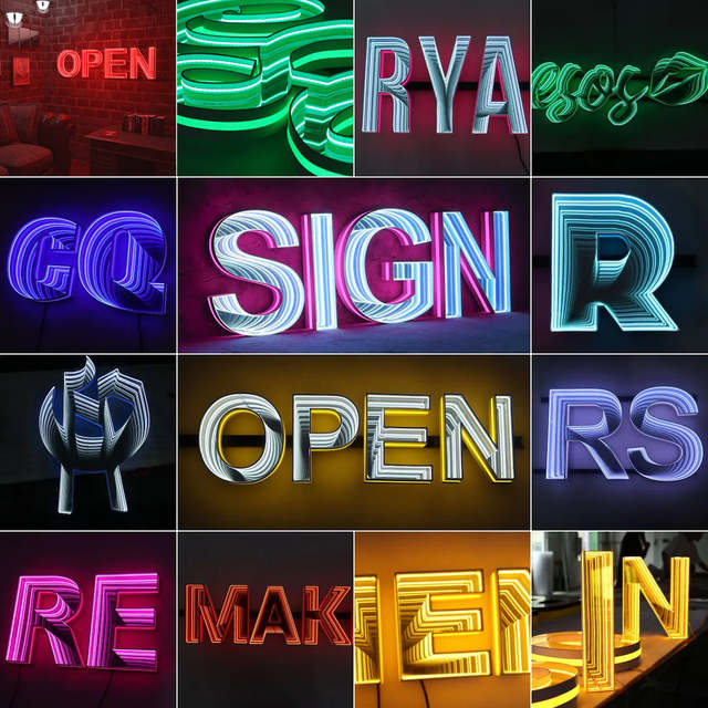 Custom Personalized 3D Infinity Mirror LED Neon Lights PVC Body Sign IP67 Rating-Channel Letters Sign